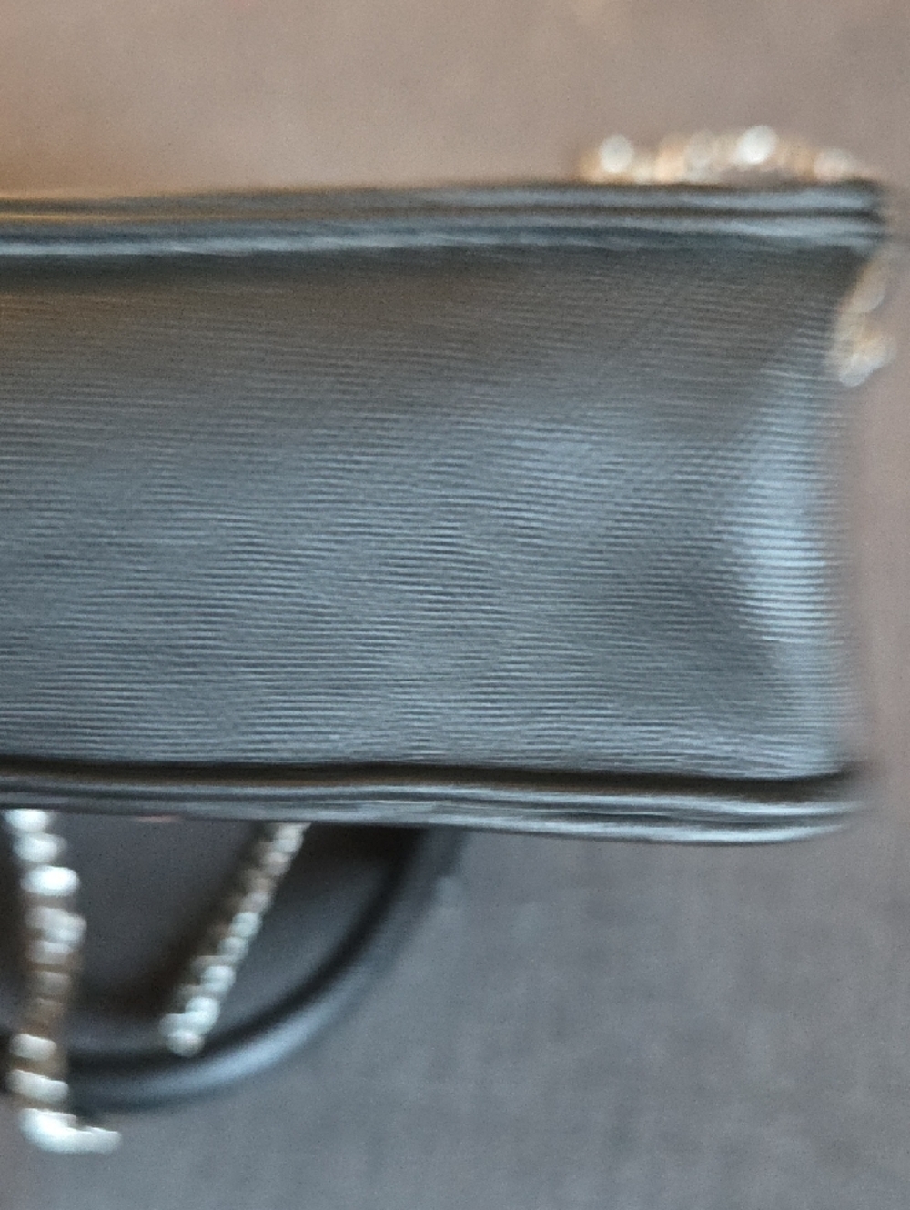 Guess Black Embossed Mini Tote with Silver Chain - Picture 5 of 7